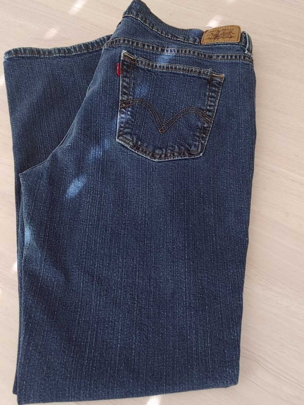 Vtg Women's Levi's 505 Straight Leg Red Tag Size 14M Blue Jean Denim 36 x30"